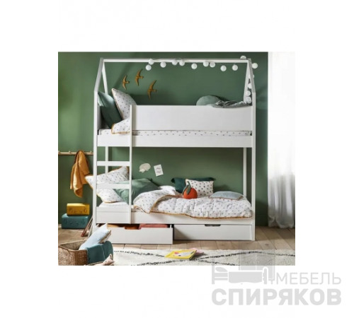 Кровать-домик двухъярусная Муза